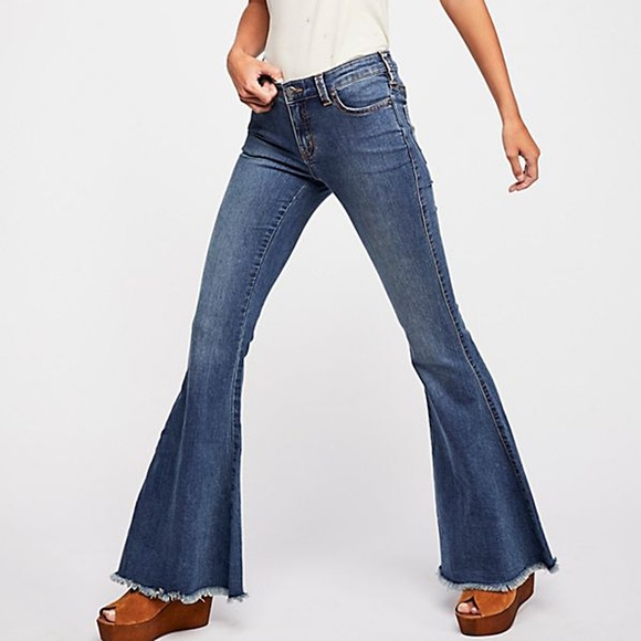 raw hem bell bottom jeans
